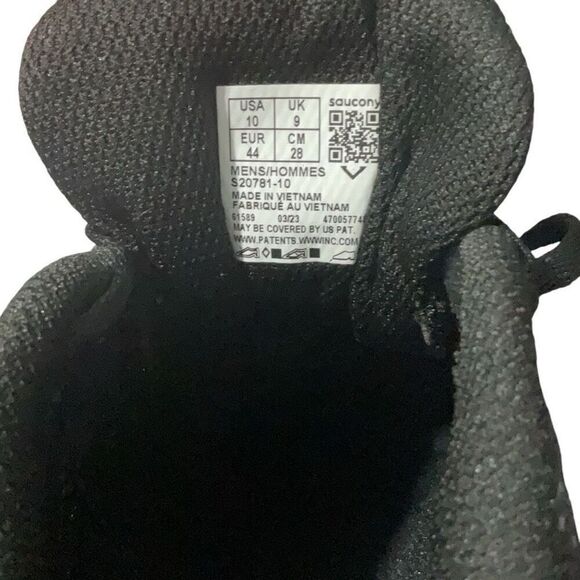 Saucony Mens Mesh Sneakers Black White  Cohesion 16 Versarun Size 10  S20781 NEW - Picture 9 of 10